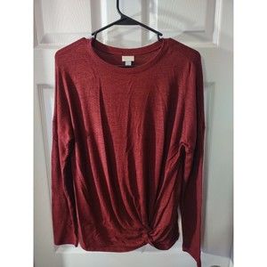 A New Day Top Size S Burgundy Long Sleeve Comfortable